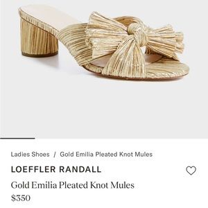 Loeffler Randall gold mules size 8